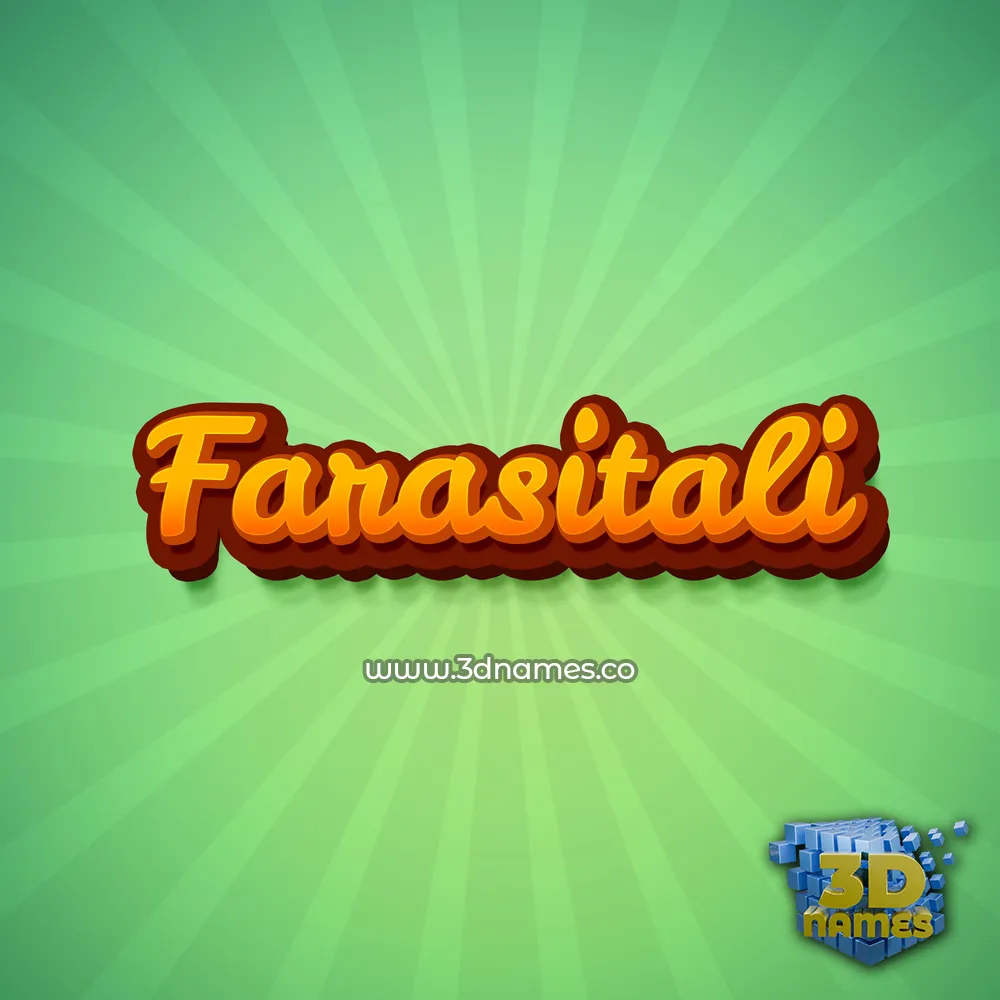 farasitali in Green Rays style - 3D name wallpaper