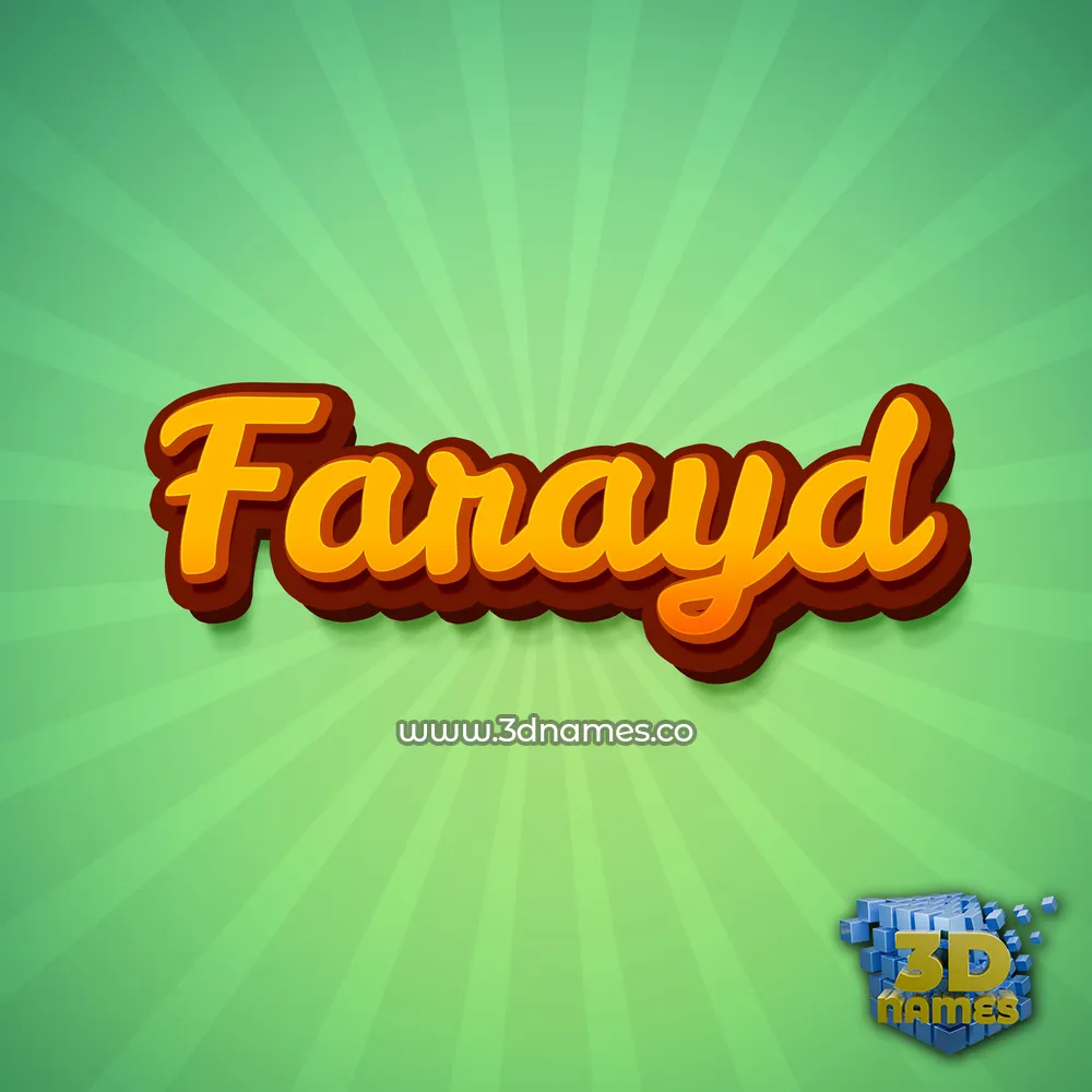farayd in Green Rays style - 3D name wallpaper