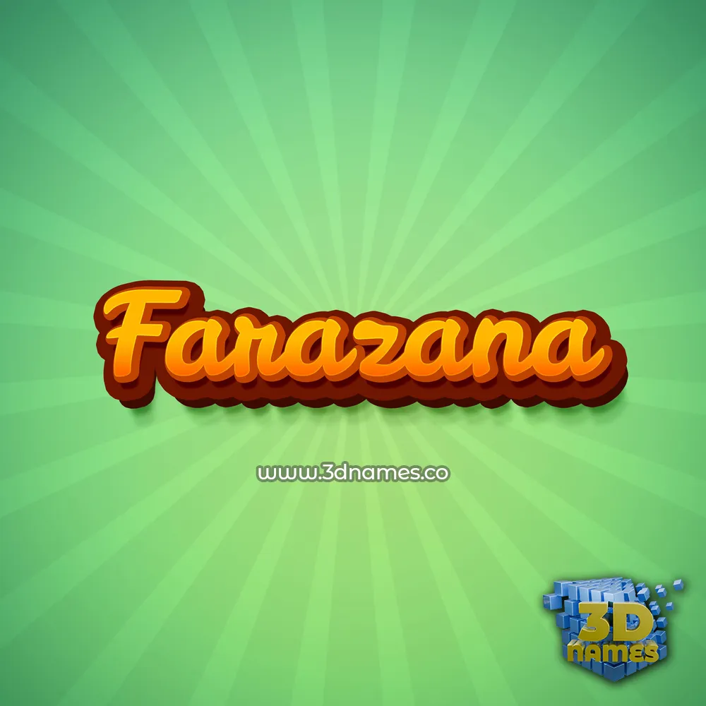 farazana in Green Rays style - 3D name wallpaper
