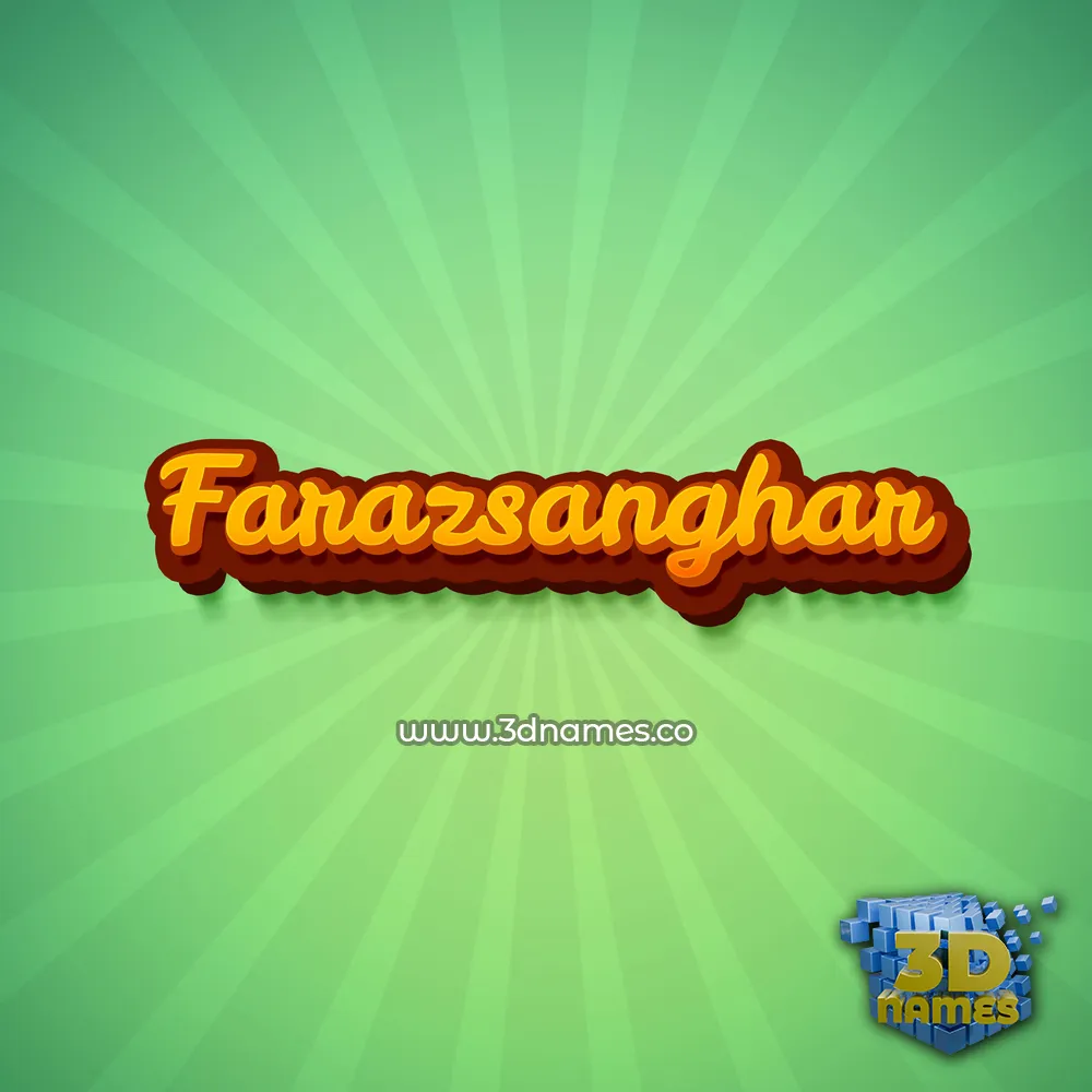 farazsanghar in Green Rays style - 3D name wallpaper