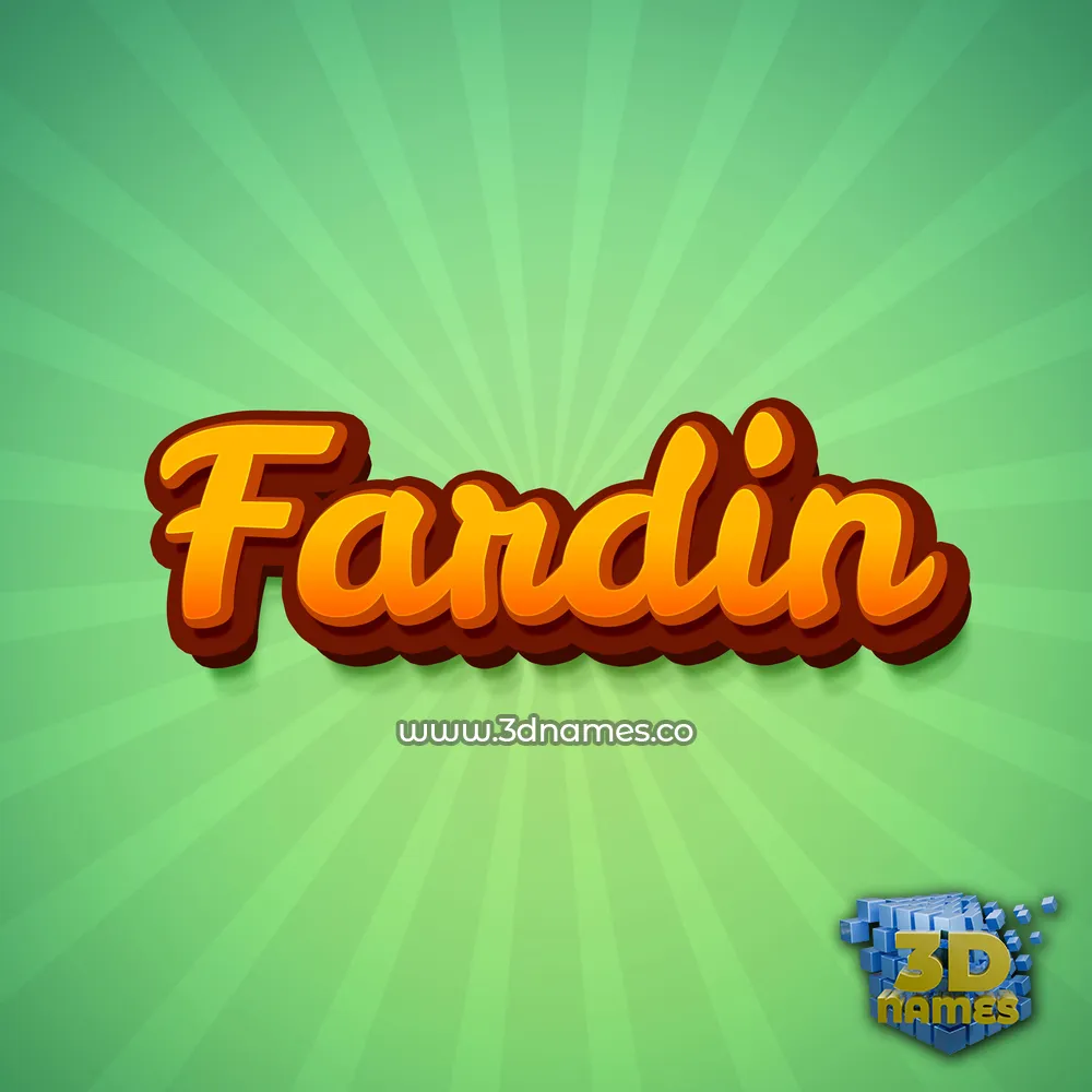 fardin in Green Rays style - 3D name wallpaper