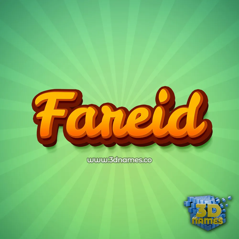 fareid in Green Rays style - 3D name wallpaper