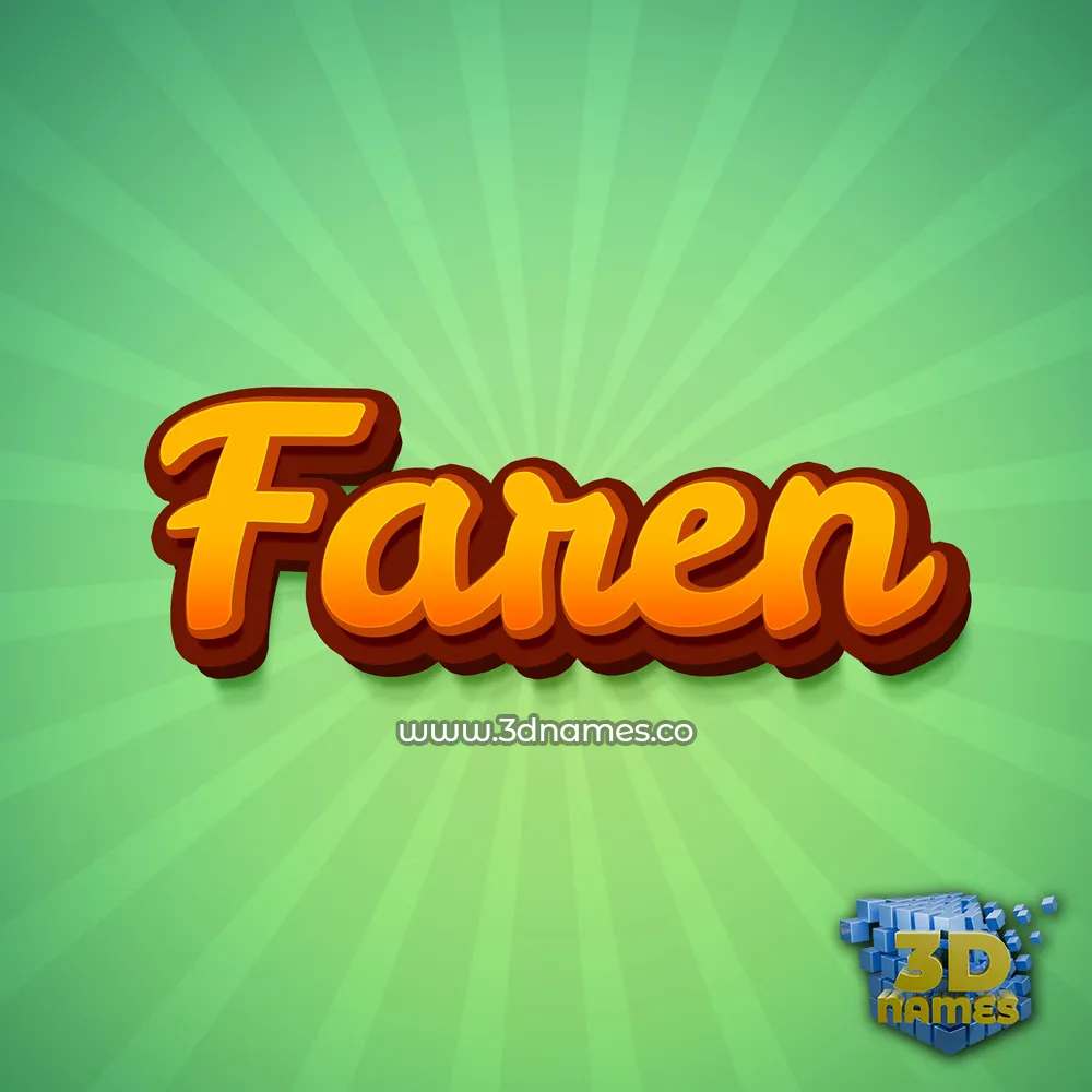 faren in Green Rays style - 3D name wallpaper
