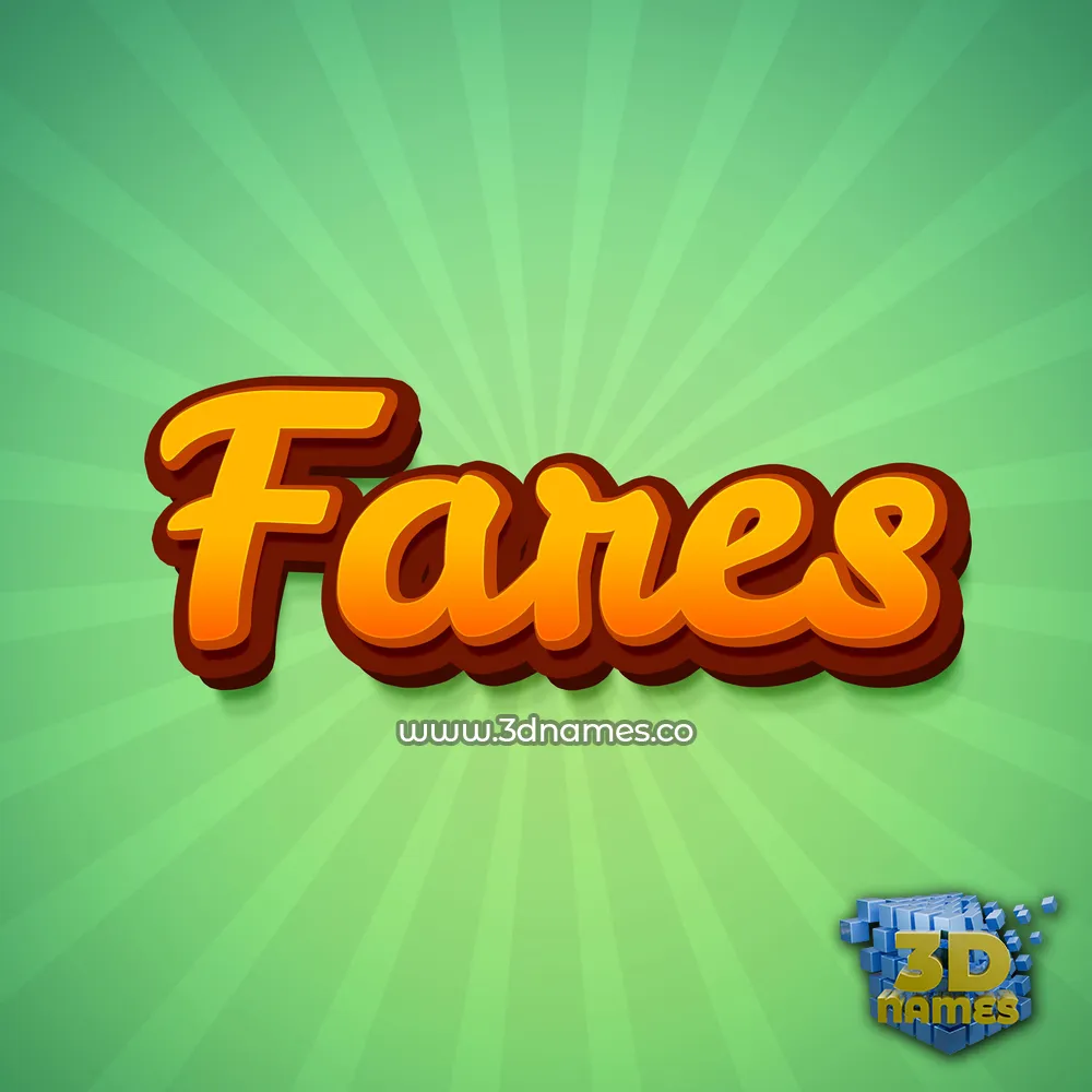 fares in Green Rays style - 3D name wallpaper