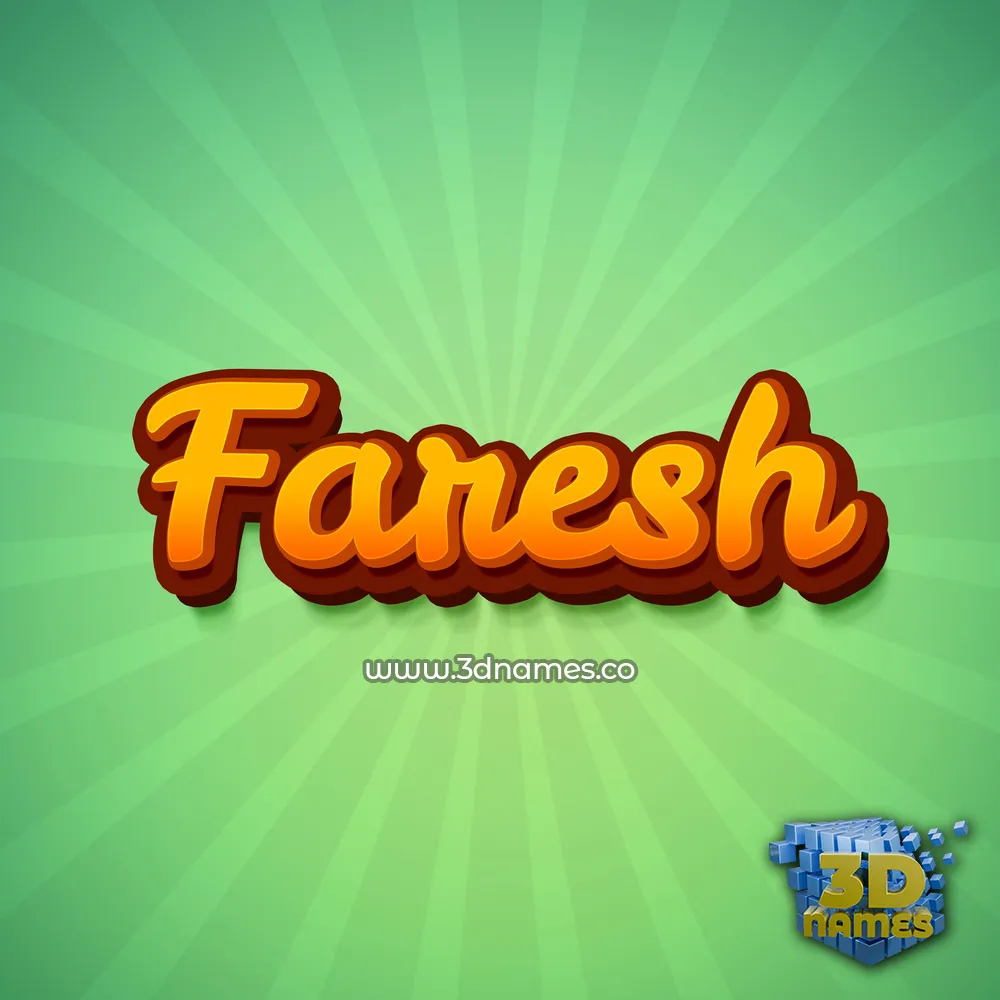 faresh in Green Rays style - 3D name wallpaper