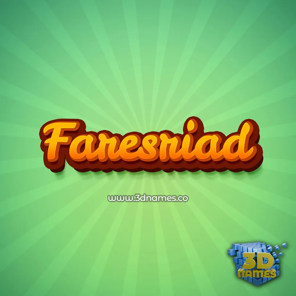 faresriad in Green Rays style - 3D name wallpaper