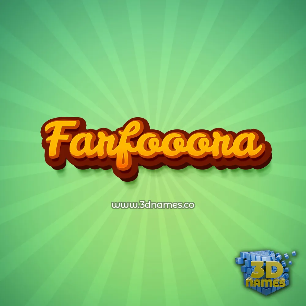 farfooora in Green Rays style - 3D name wallpaper