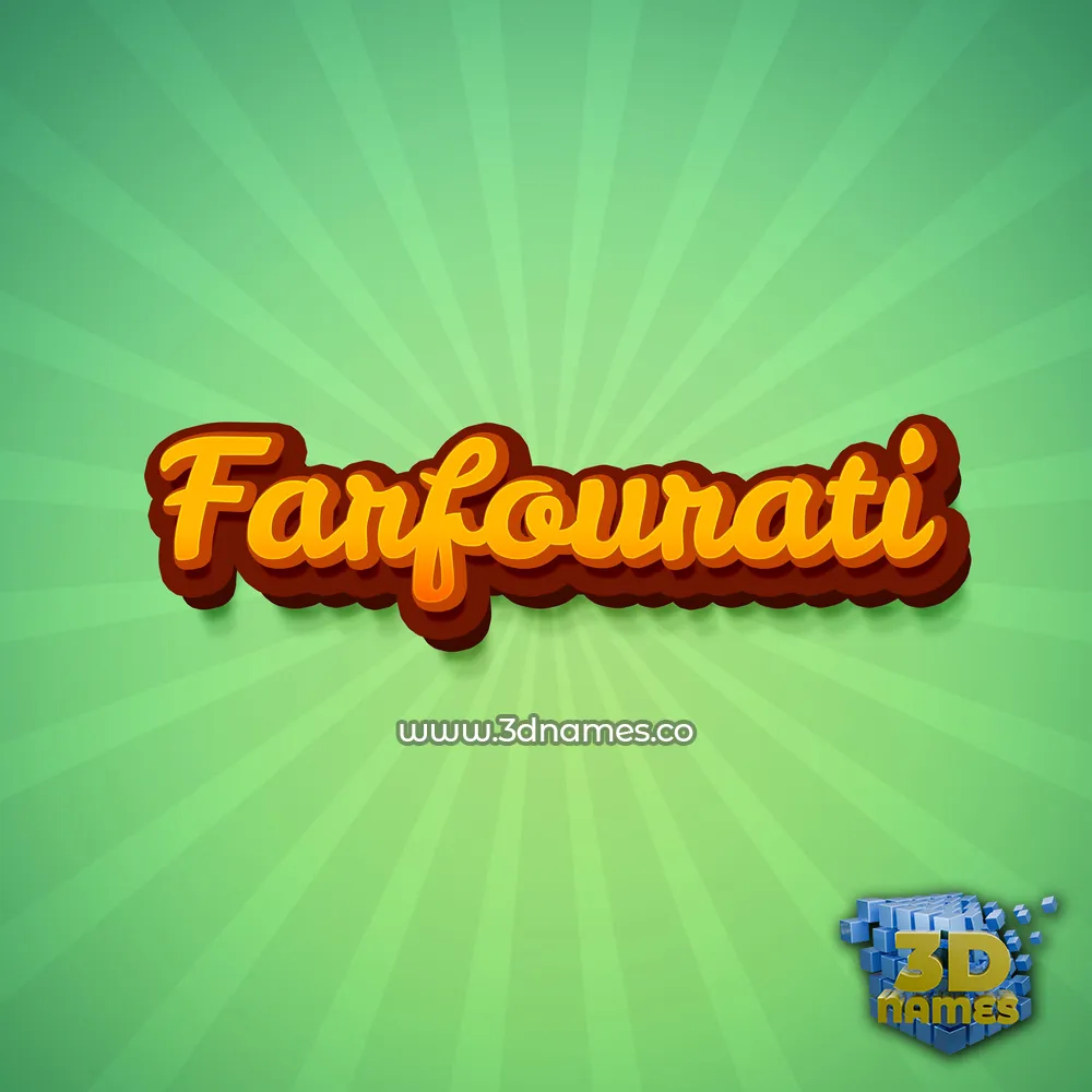farfourati in Green Rays style - 3D name wallpaper