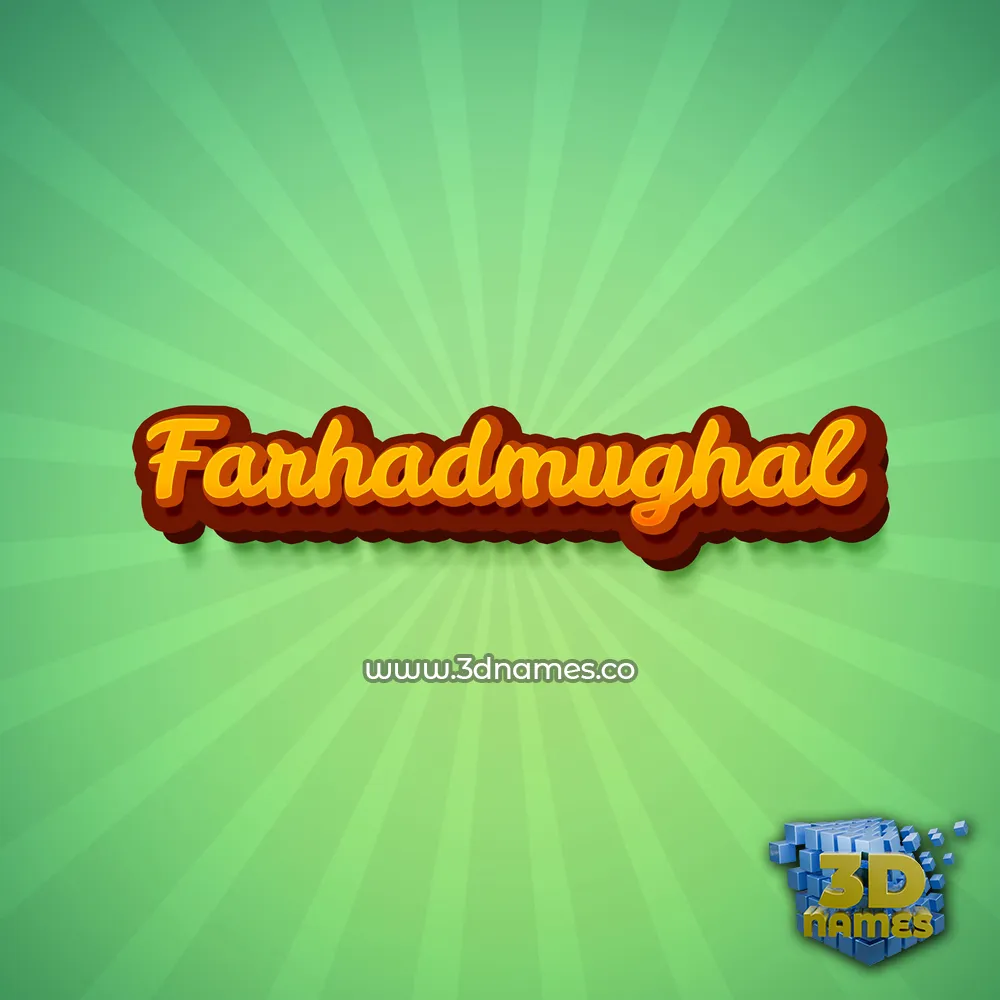 farhadmughal in Green Rays style - 3D name wallpaper