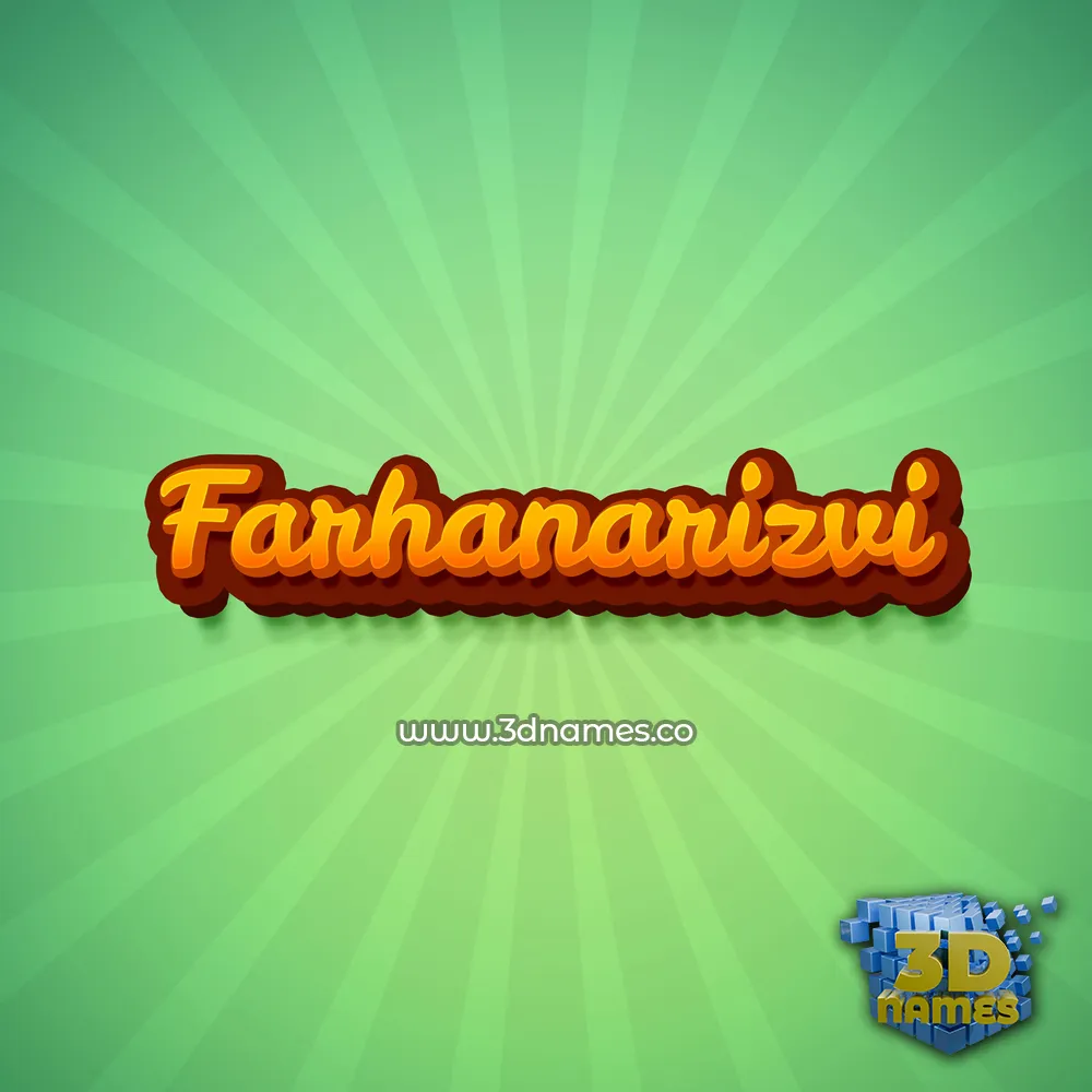 farhanarizvi in Green Rays style - 3D name wallpaper