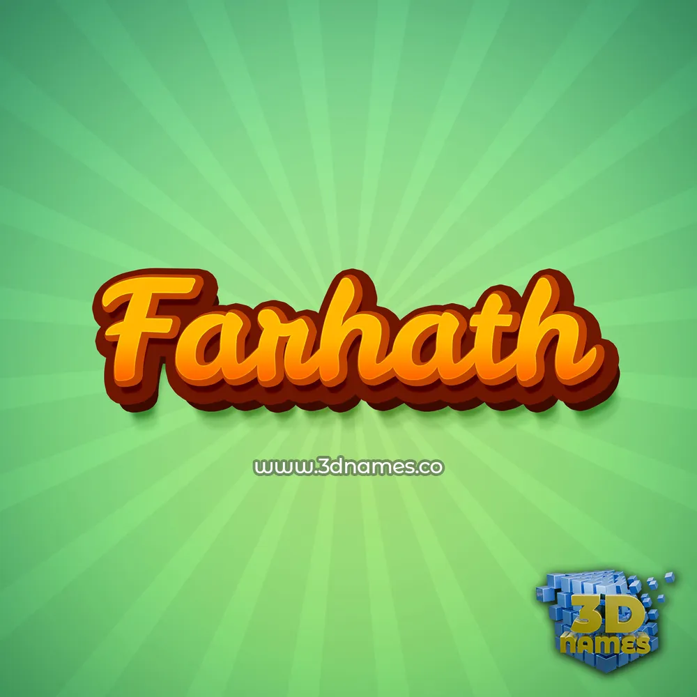 farhath in Green Rays style - 3D name wallpaper