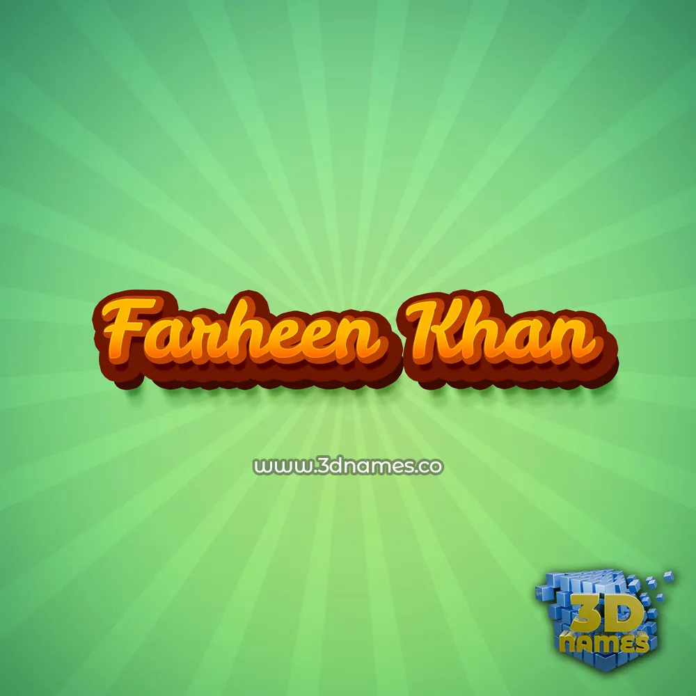 farheen khan in Green Rays style - 3D name wallpaper