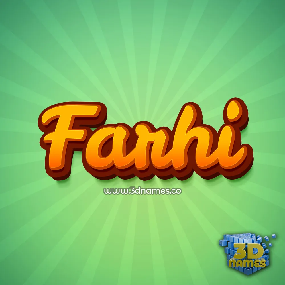 farhi in Green Rays style - 3D name wallpaper