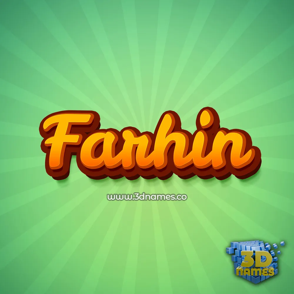 farhin in Green Rays style - 3D name wallpaper