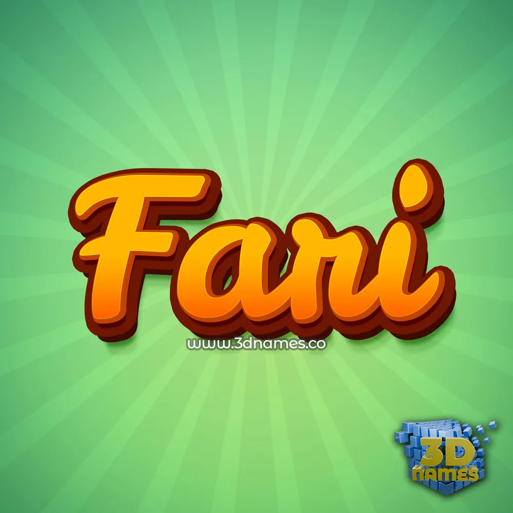 fari in Green Rays style - 3D name wallpaper