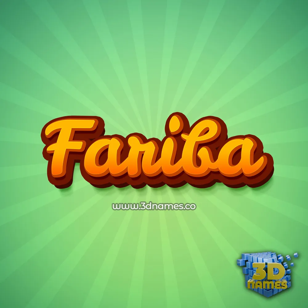 fariba in Green Rays style - 3D name wallpaper