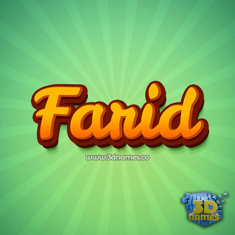 farid in Green Rays style - 3D name wallpaper