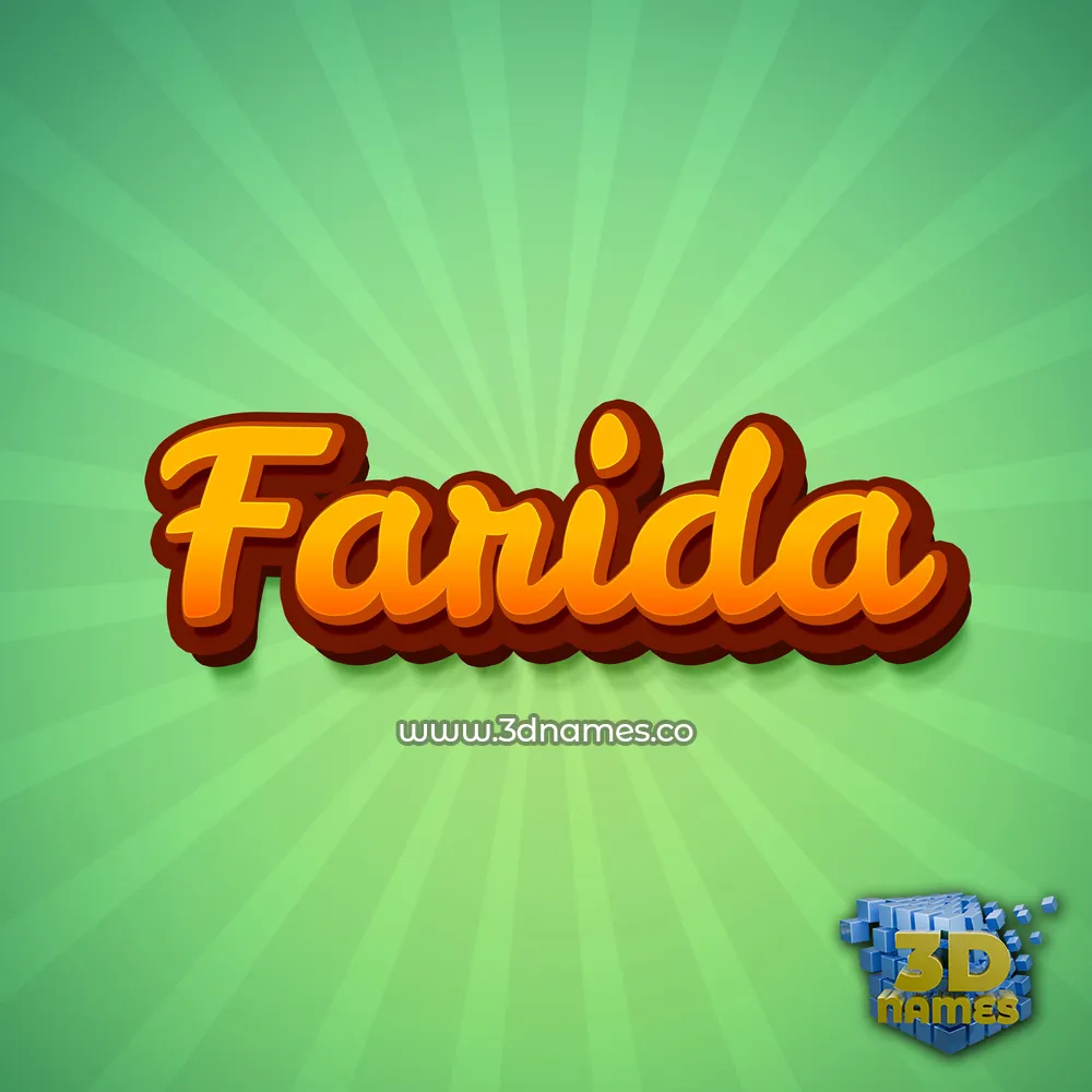 farida in Green Rays style - 3D name wallpaper