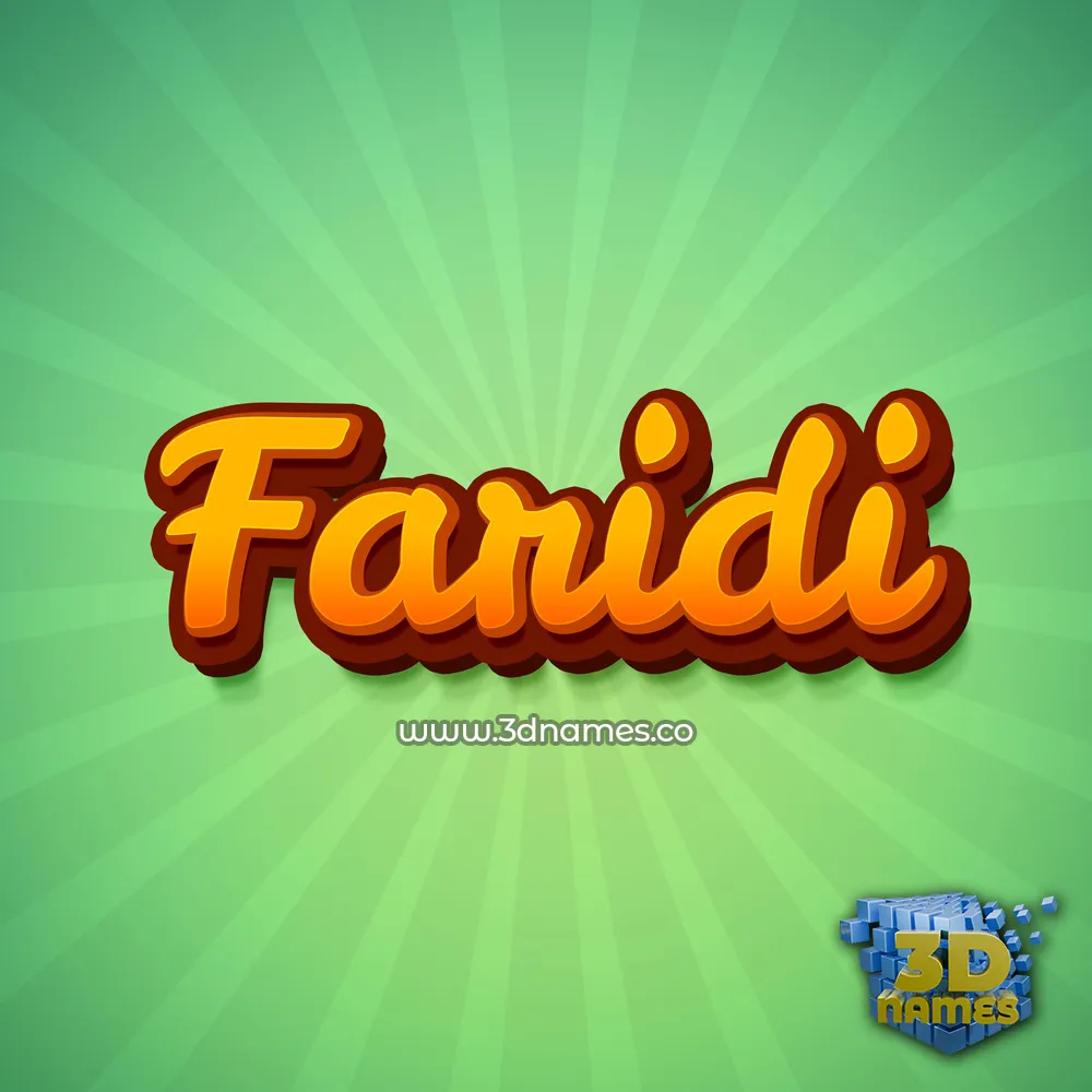 faridi in Green Rays style - 3D name wallpaper