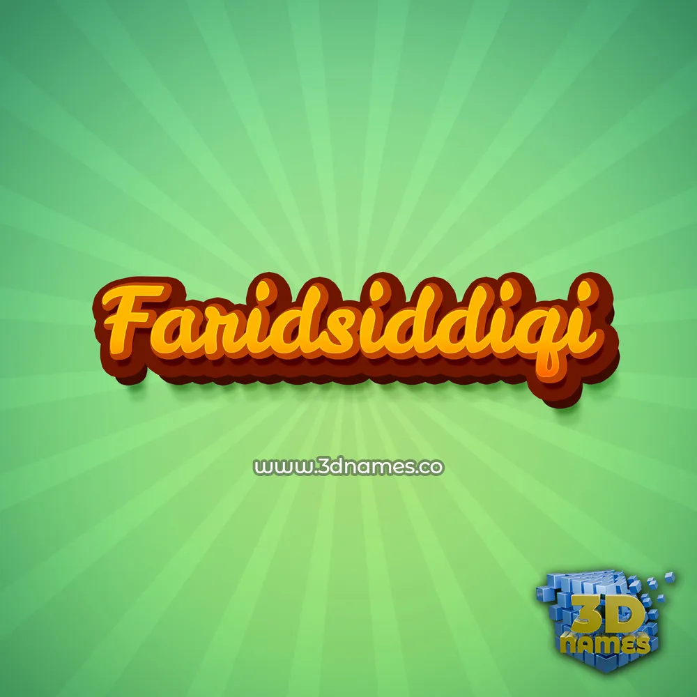 faridsiddiqi in Green Rays style - 3D name wallpaper