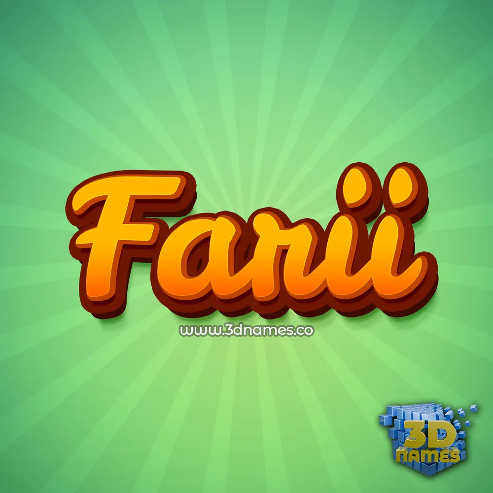 farii in Green Rays style - 3D name wallpaper