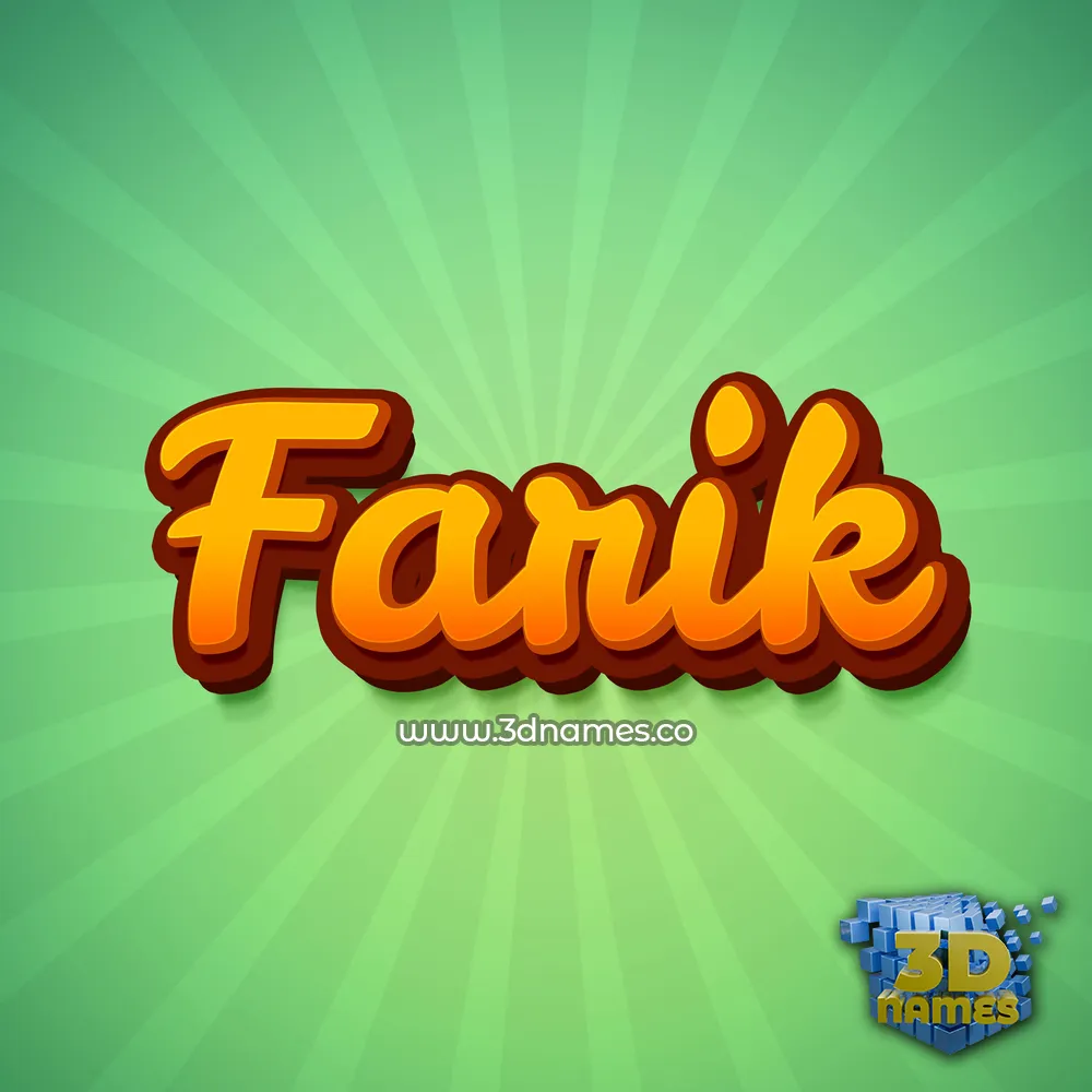 farik in Green Rays style - 3D name wallpaper