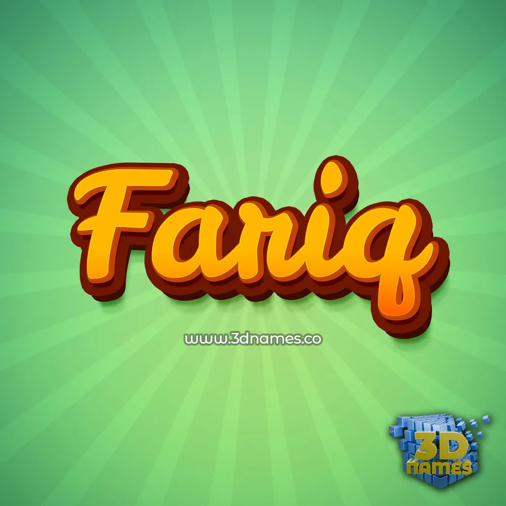 fariq in Green Rays style - 3D name wallpaper