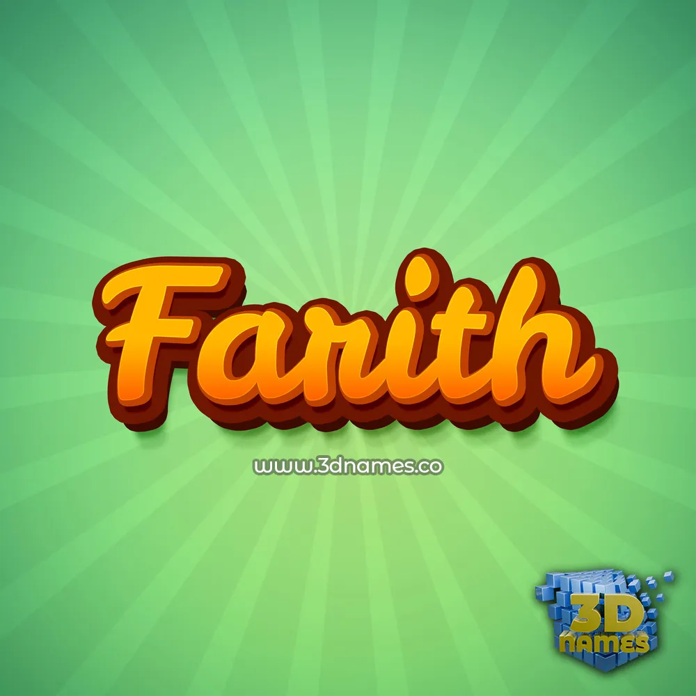 farith in Green Rays style - 3D name wallpaper