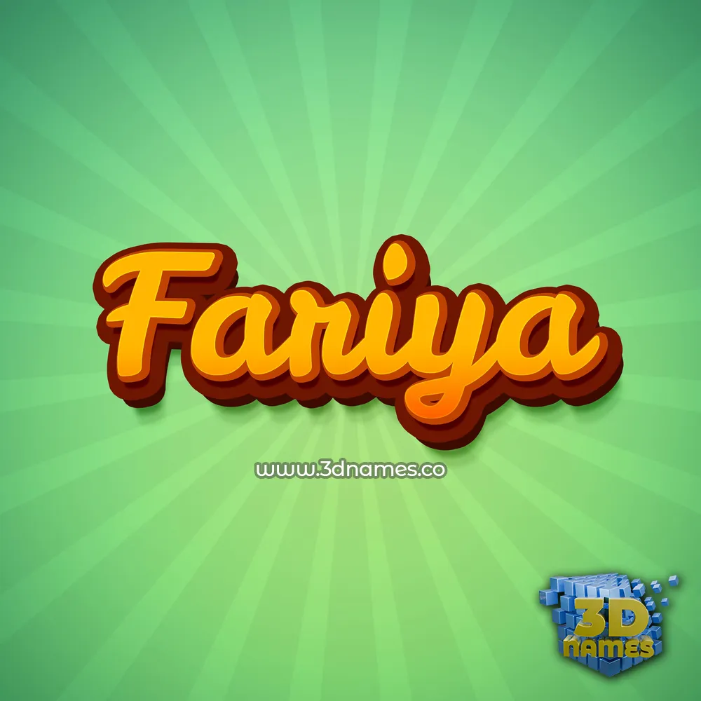 fariya in Green Rays style - 3D name wallpaper