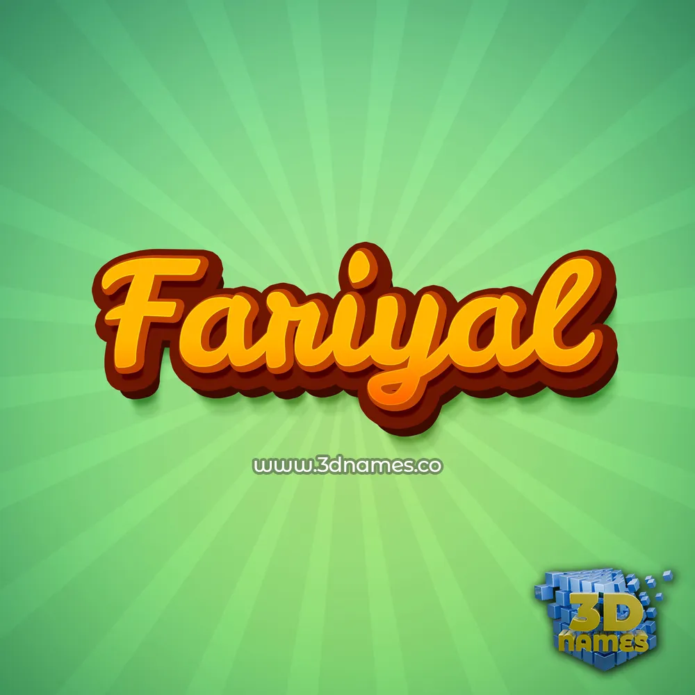 fariyal in Green Rays style - 3D name wallpaper