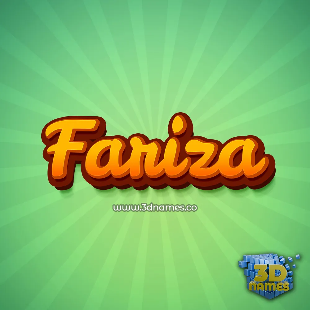 fariza in Green Rays style - 3D name wallpaper