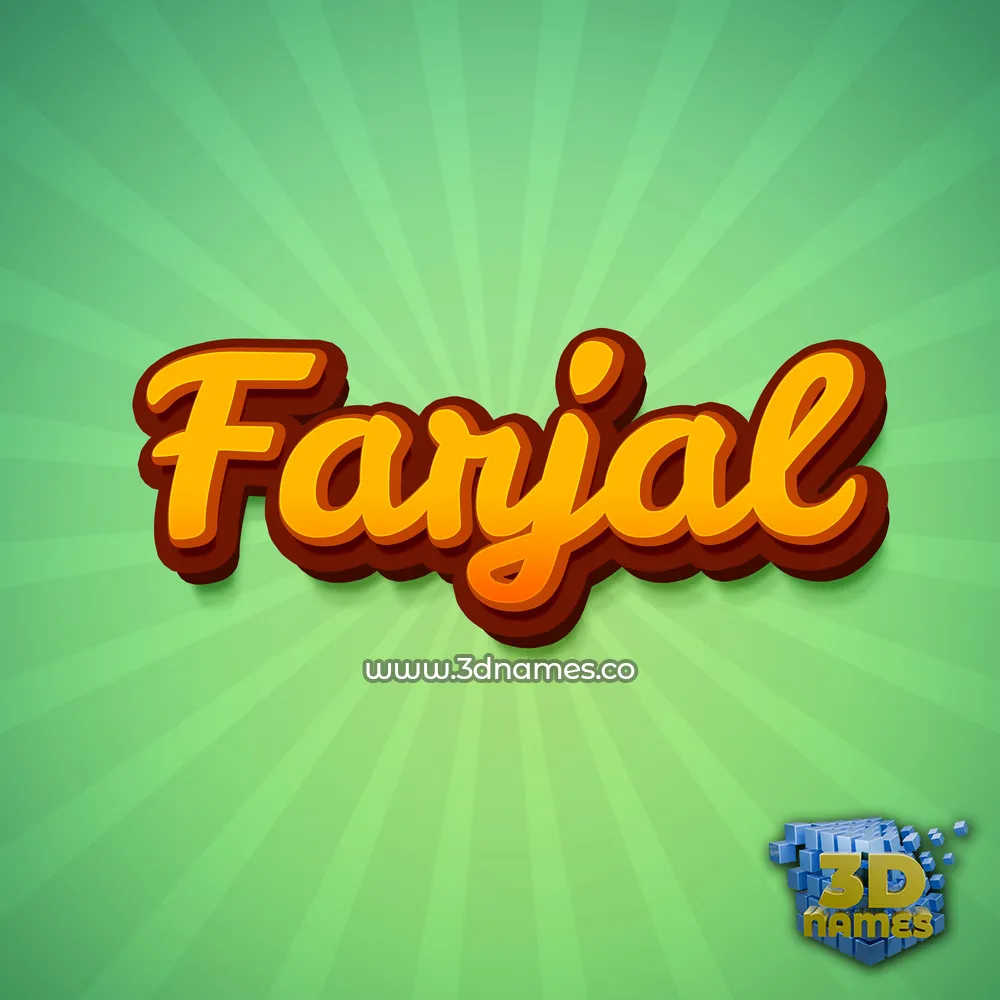 farjal in Green Rays style - 3D name wallpaper
