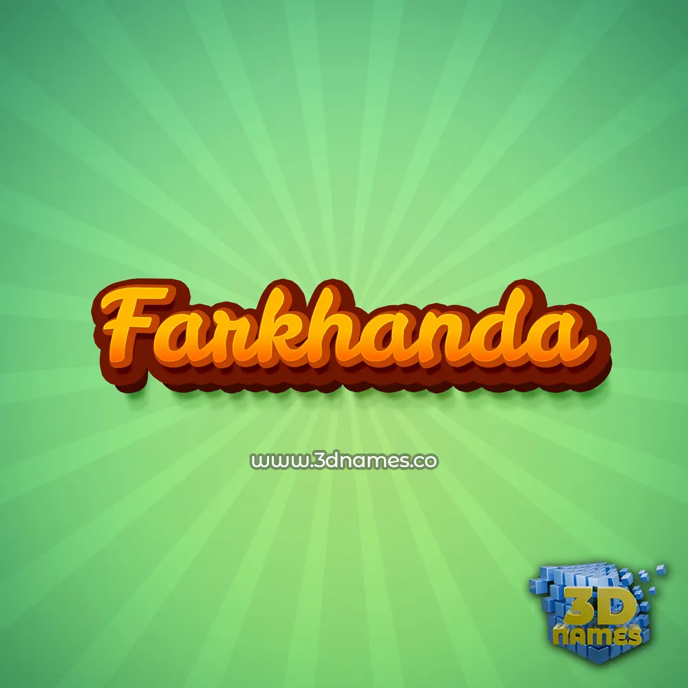 farkhanda in Green Rays style - 3D name wallpaper