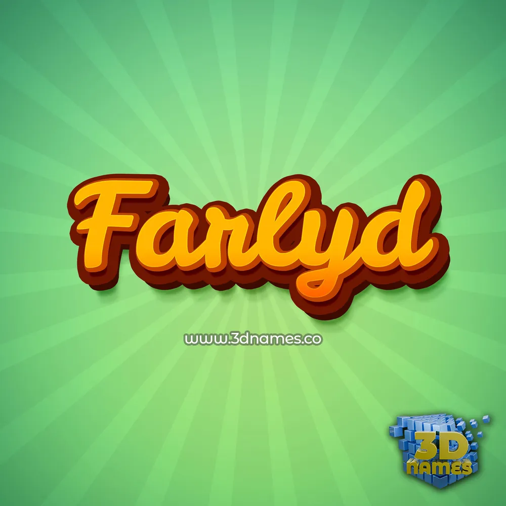 farlyd in Green Rays style - 3D name wallpaper