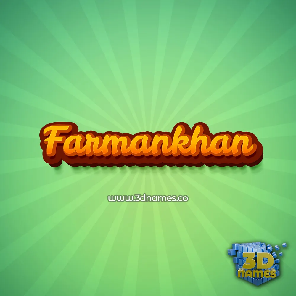 farmankhan in Green Rays style - 3D name wallpaper