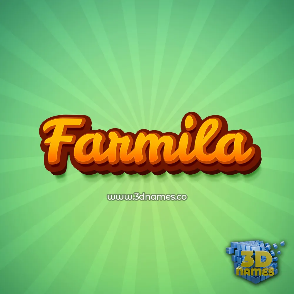 farmila in Green Rays style - 3D name wallpaper
