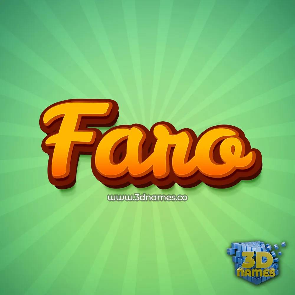 faro in Green Rays style - 3D name wallpaper