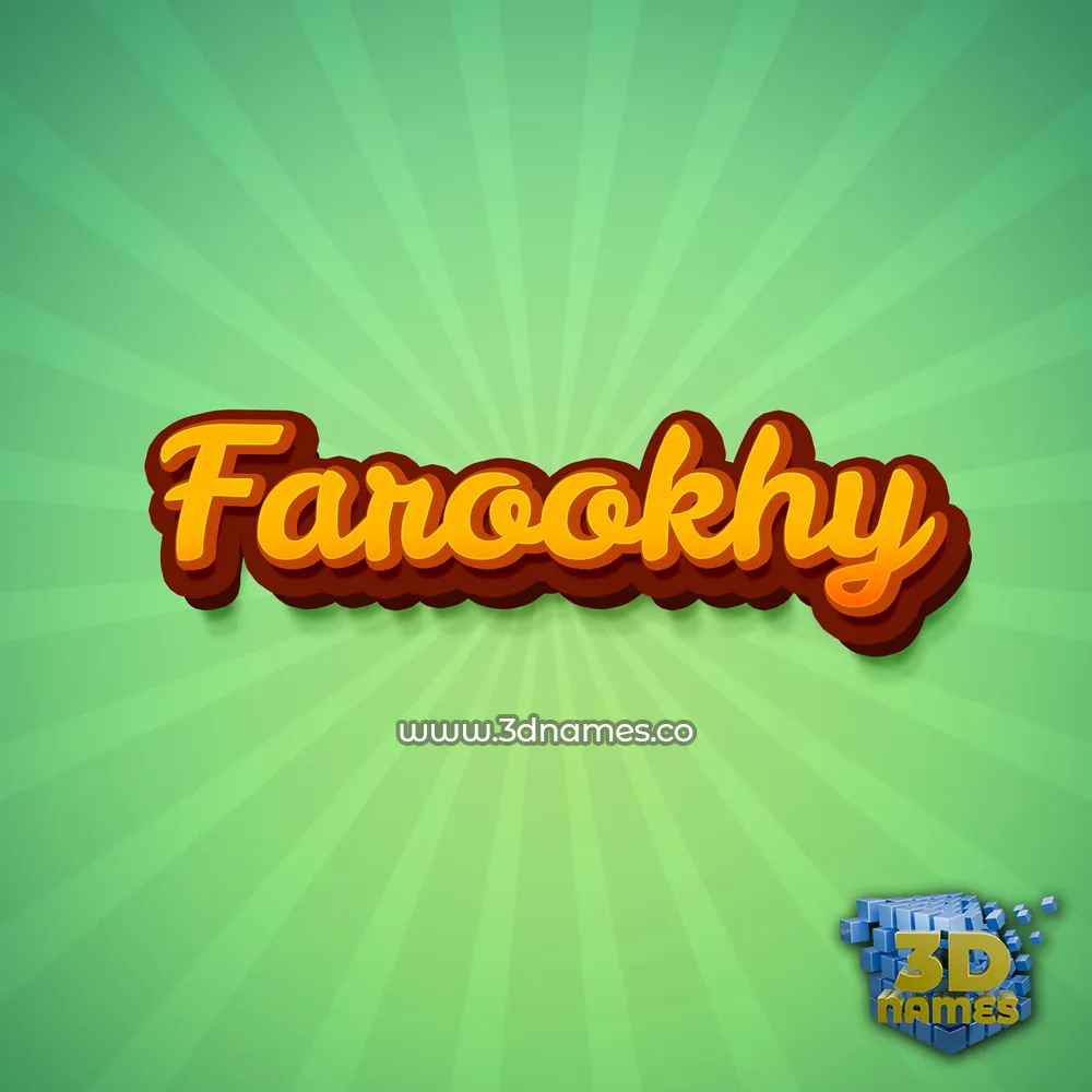 farookhy in Green Rays style - 3D name wallpaper