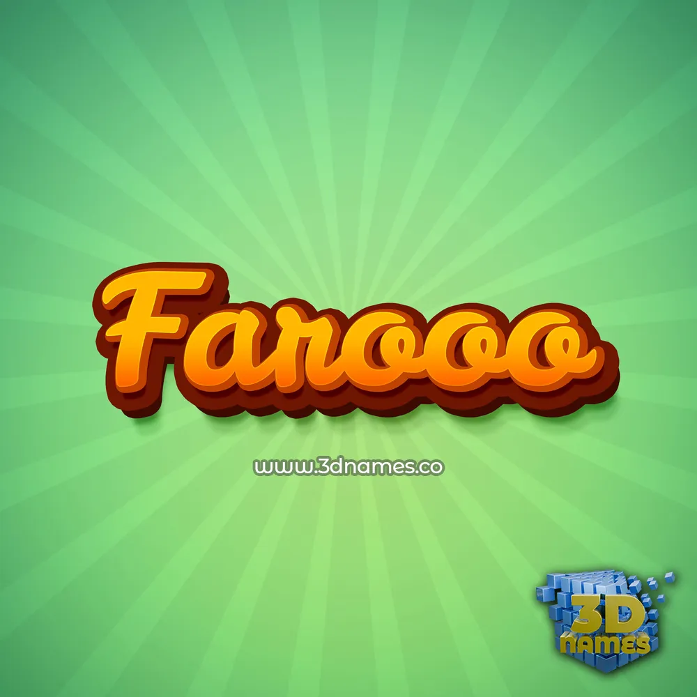 farooo in Green Rays style - 3D name wallpaper