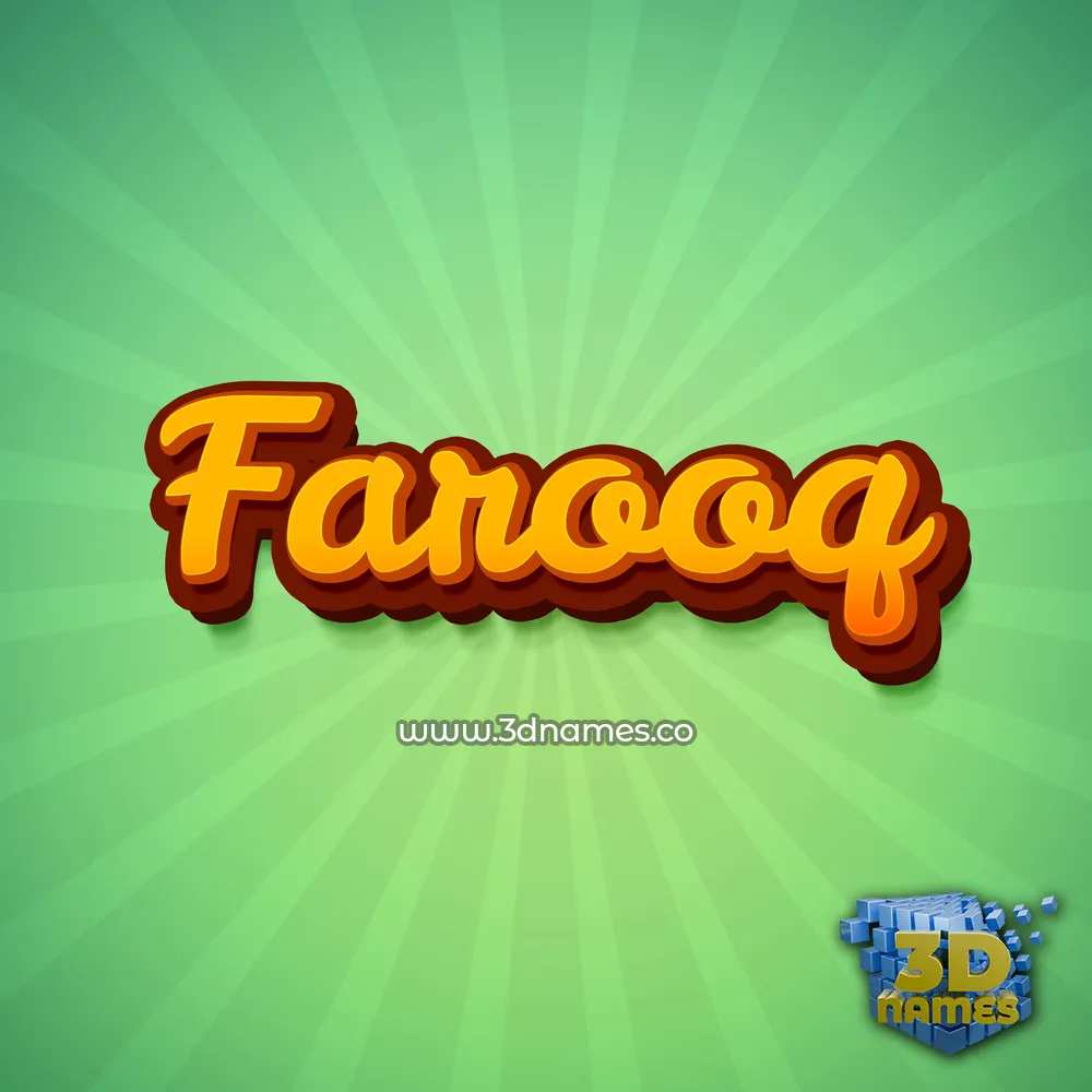 farooq in Green Rays style - 3D name wallpaper