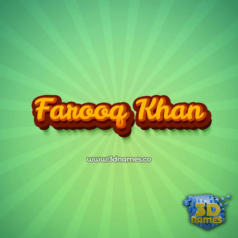 farooq khan in Green Rays style - 3D name wallpaper