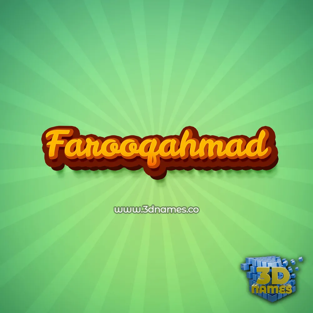 farooqahmad in Green Rays style - 3D name wallpaper