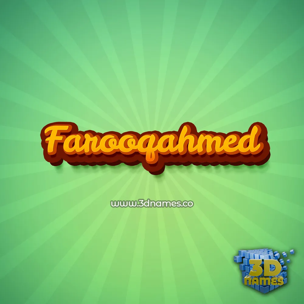 farooqahmed in Green Rays style - 3D name wallpaper