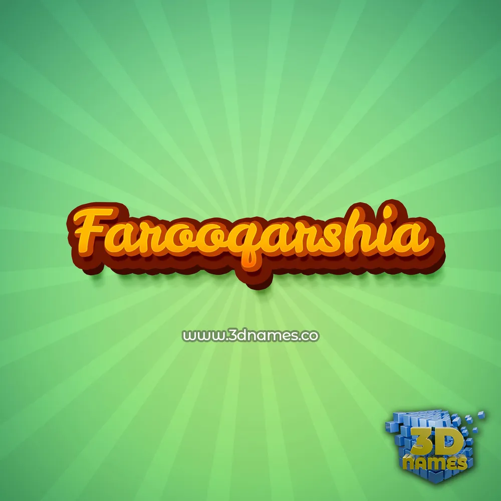 farooqarshia in Green Rays style - 3D name wallpaper