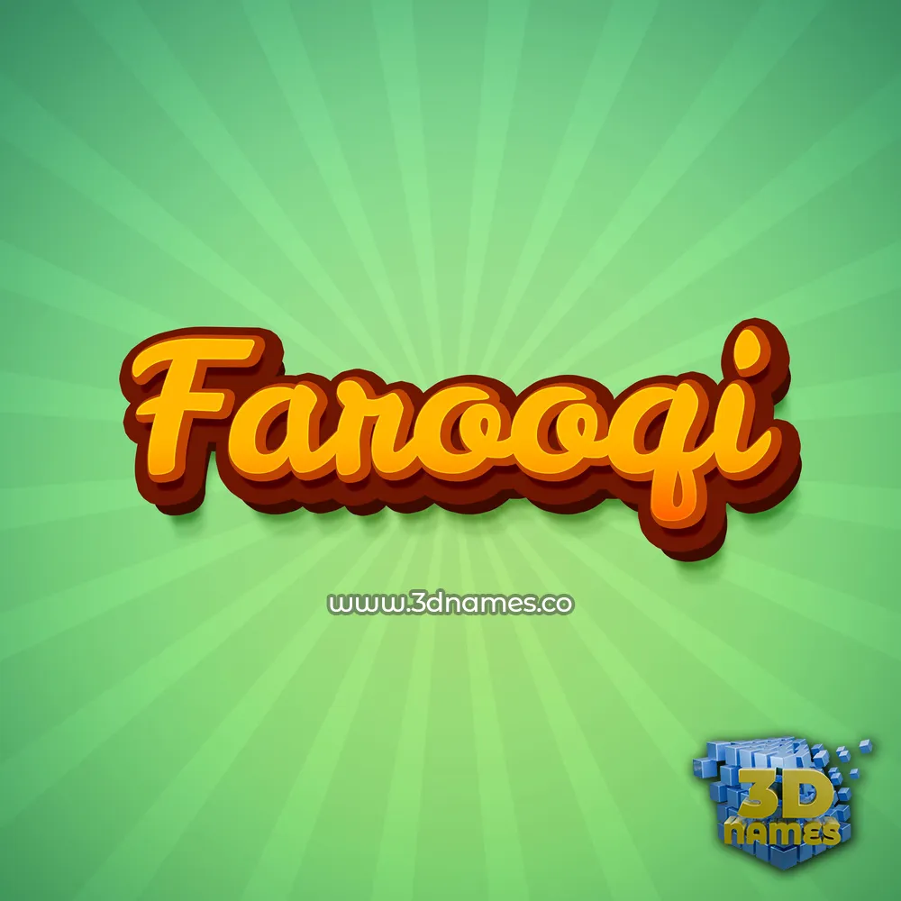 farooqi in Green Rays style - 3D name wallpaper