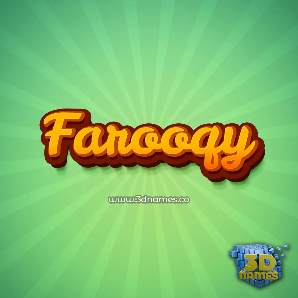 farooqy in Green Rays style - 3D name wallpaper