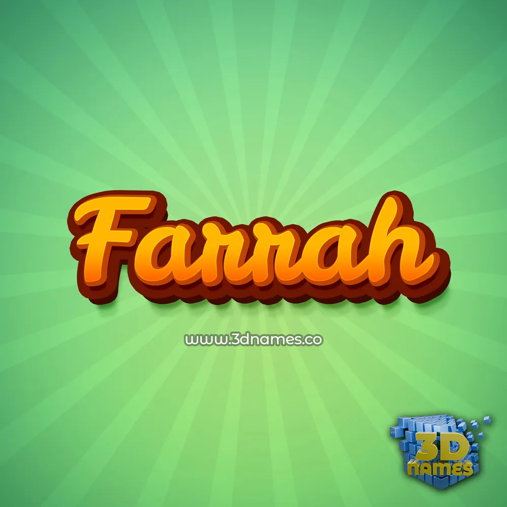 farrah in Green Rays style - 3D name wallpaper