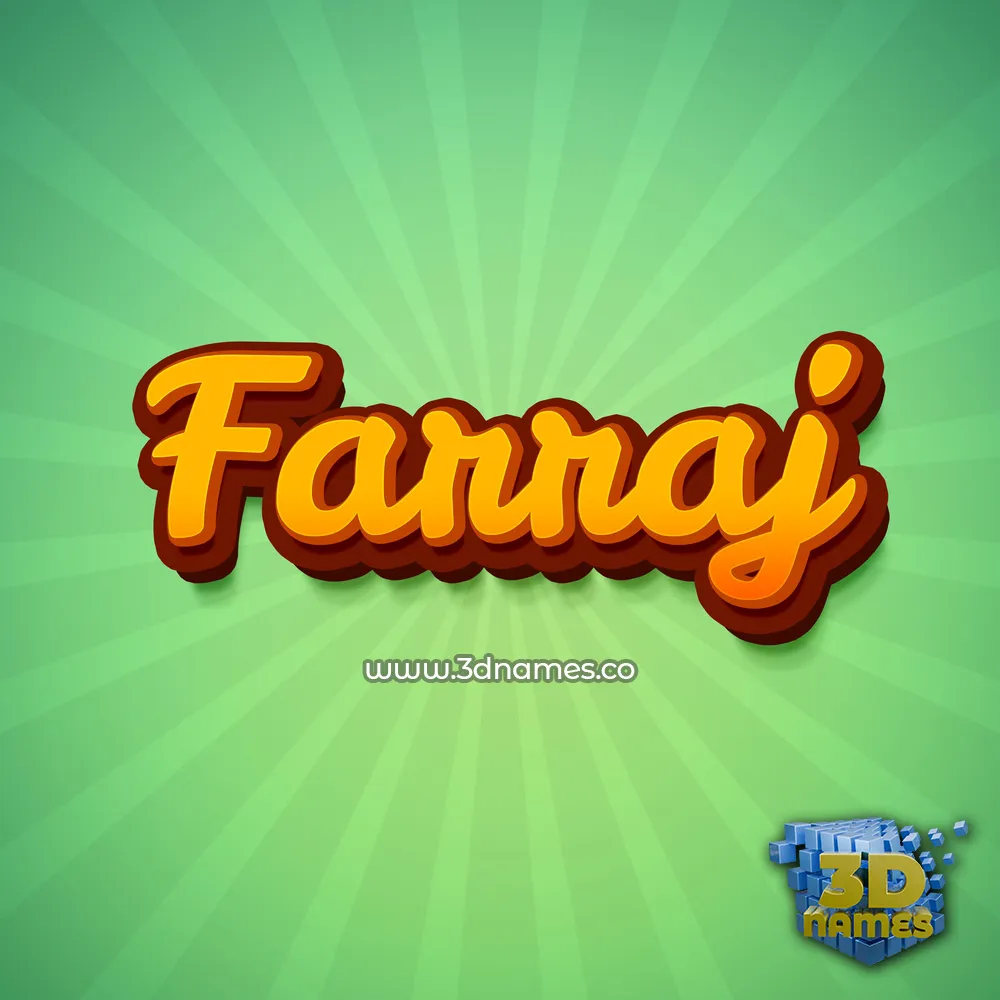 farraj in Green Rays style - 3D name wallpaper