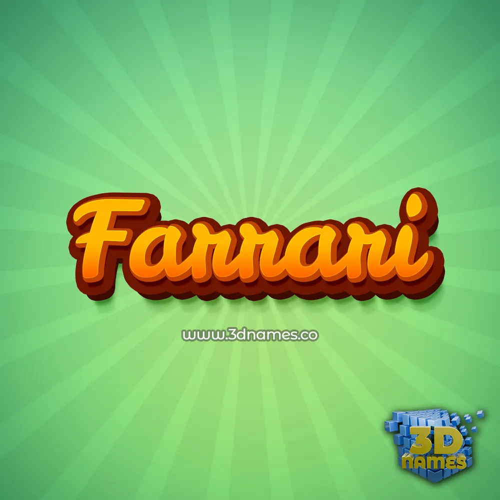 farrari in Green Rays style - 3D name wallpaper