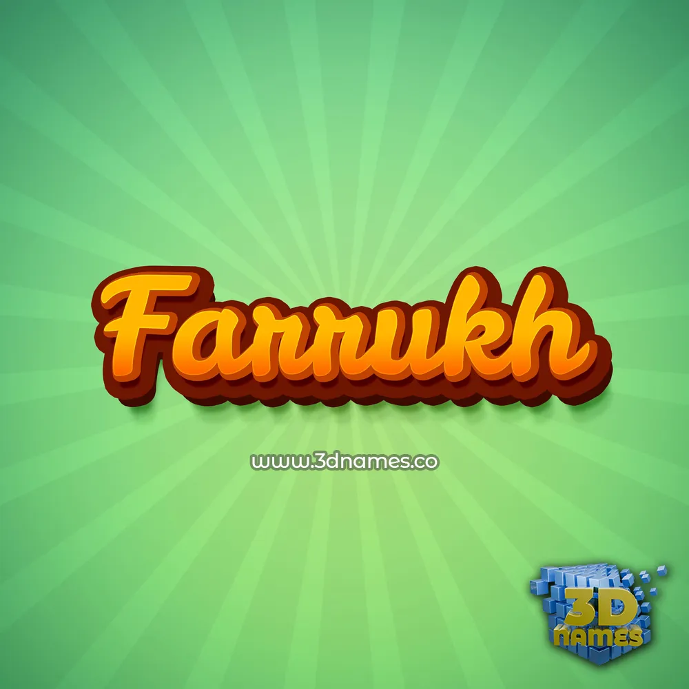 farrukh in Green Rays style - 3D name wallpaper